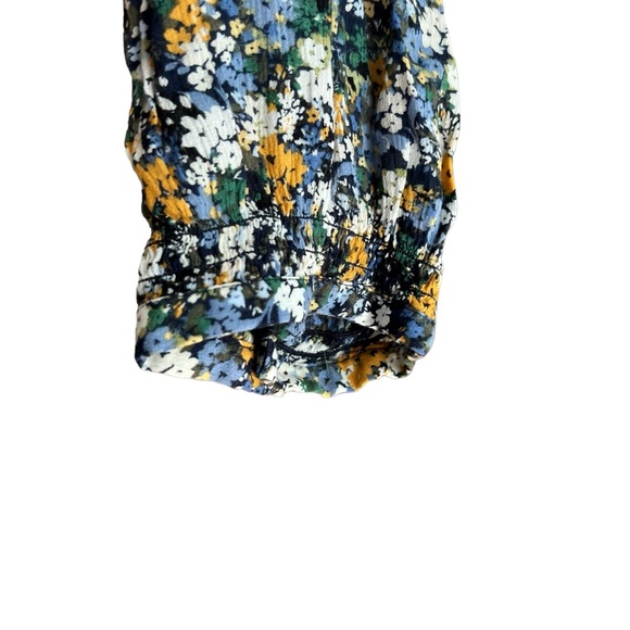 J. Jill M Relaxed fit button down wild flower print blouse long sleeves - Picture 3 of 7